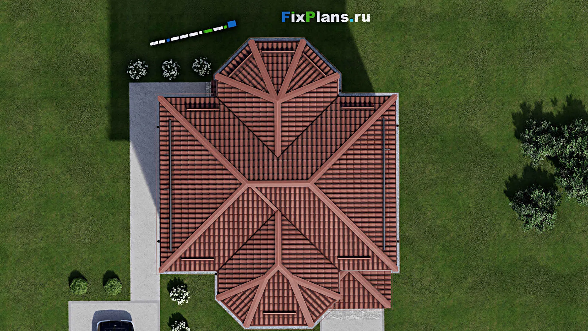 F-2024 - Планы двухэтажного дома 10 на 12, площадью 120 м² с 3 спальнями