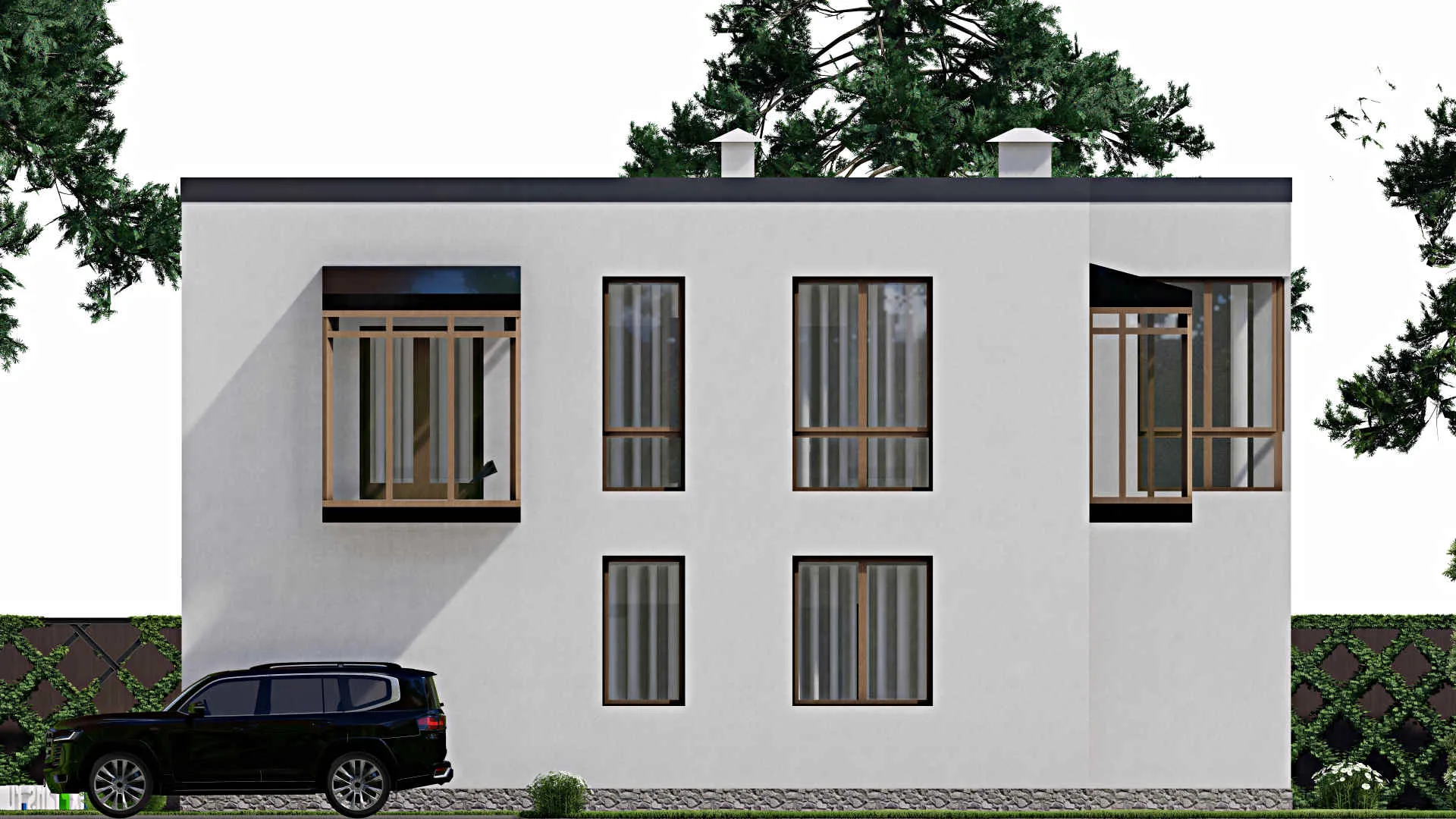 F-12311 - Проект двухэтажного дома 14 на 15, площадью 290 м² с 3 спальнями