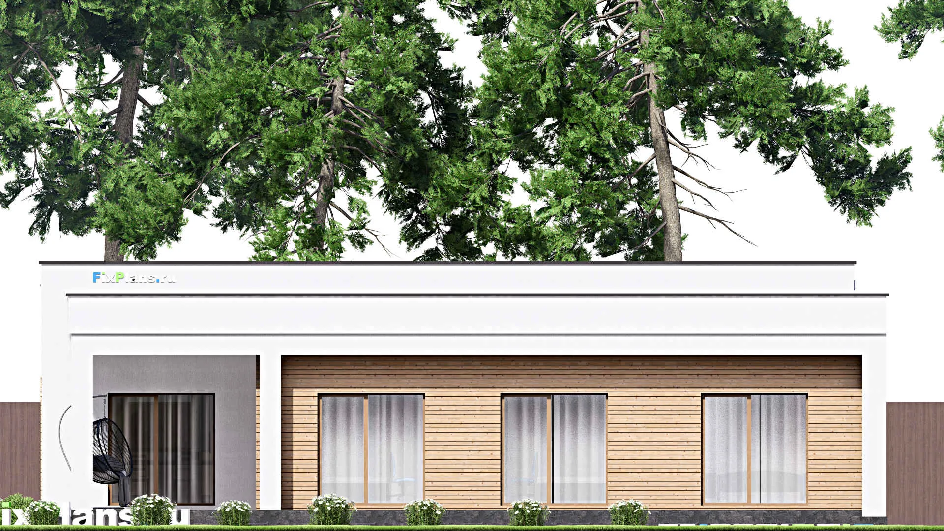 F-16523 - Проект одноэтажного дома 16 на 17, площадью 210 м² с 4 спальнями