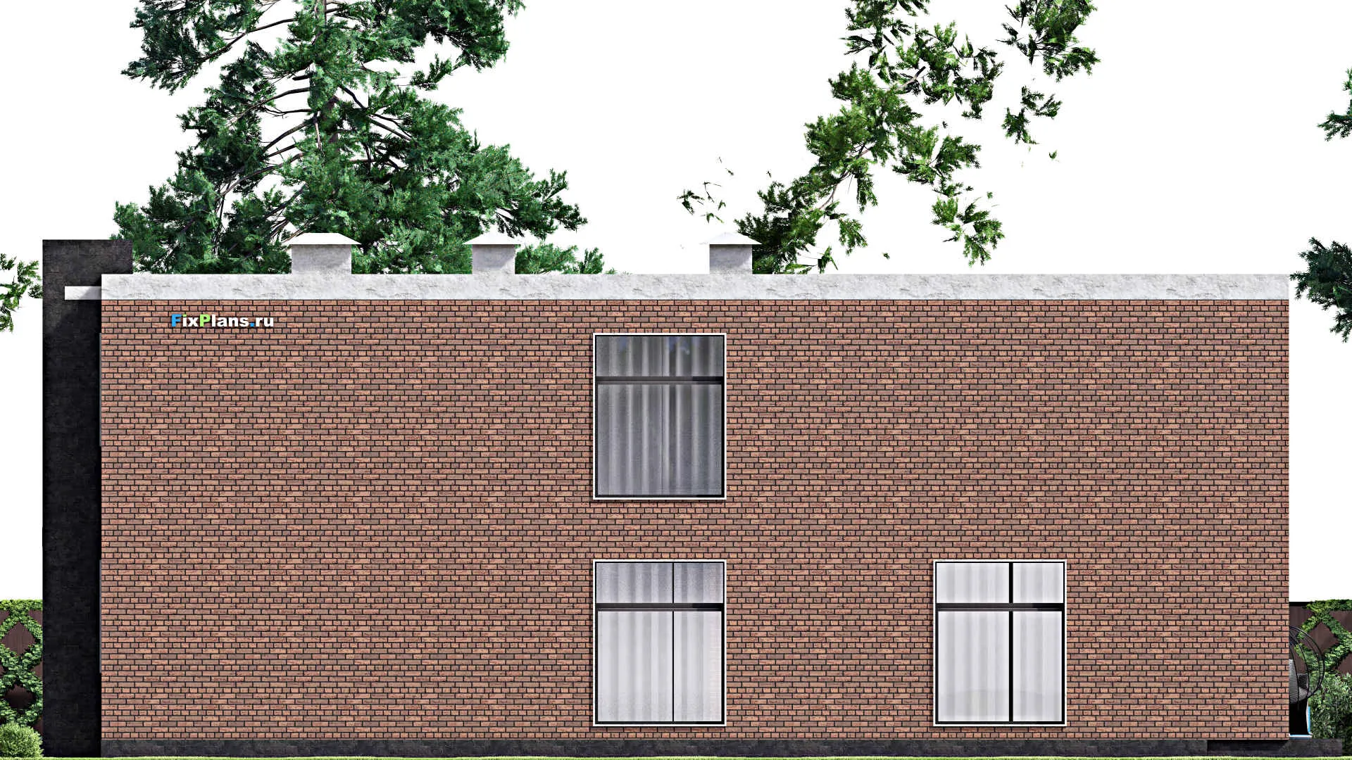 F-14822 - Проект двухэтажного дома 13 на 19, площадью 400 м² с террасой, балконом и 5 спальнями