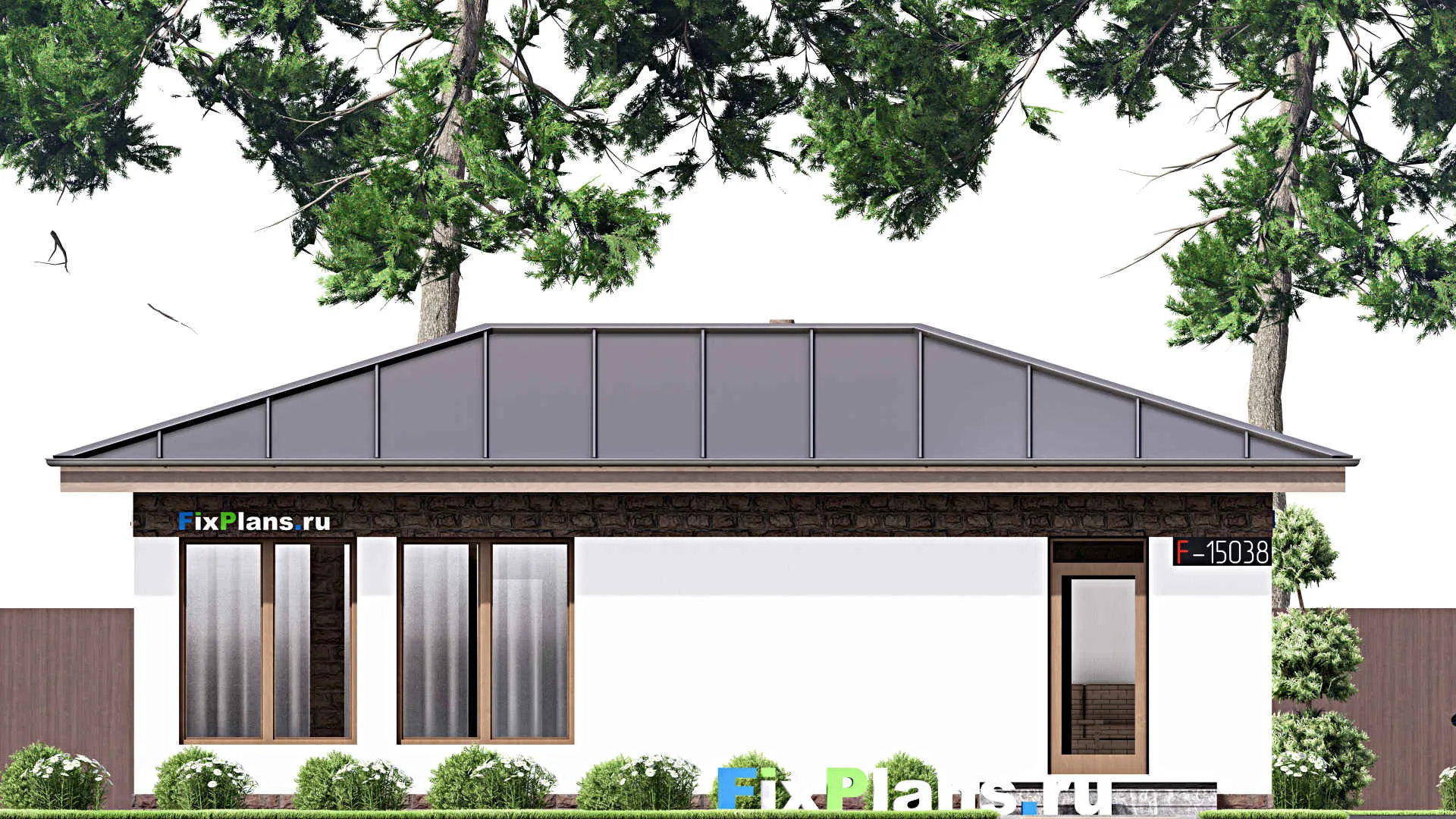 F-15038 - Проект бани 9 на 12, площадью 70 м² с комнатой отдыха, бассейном и санузлом