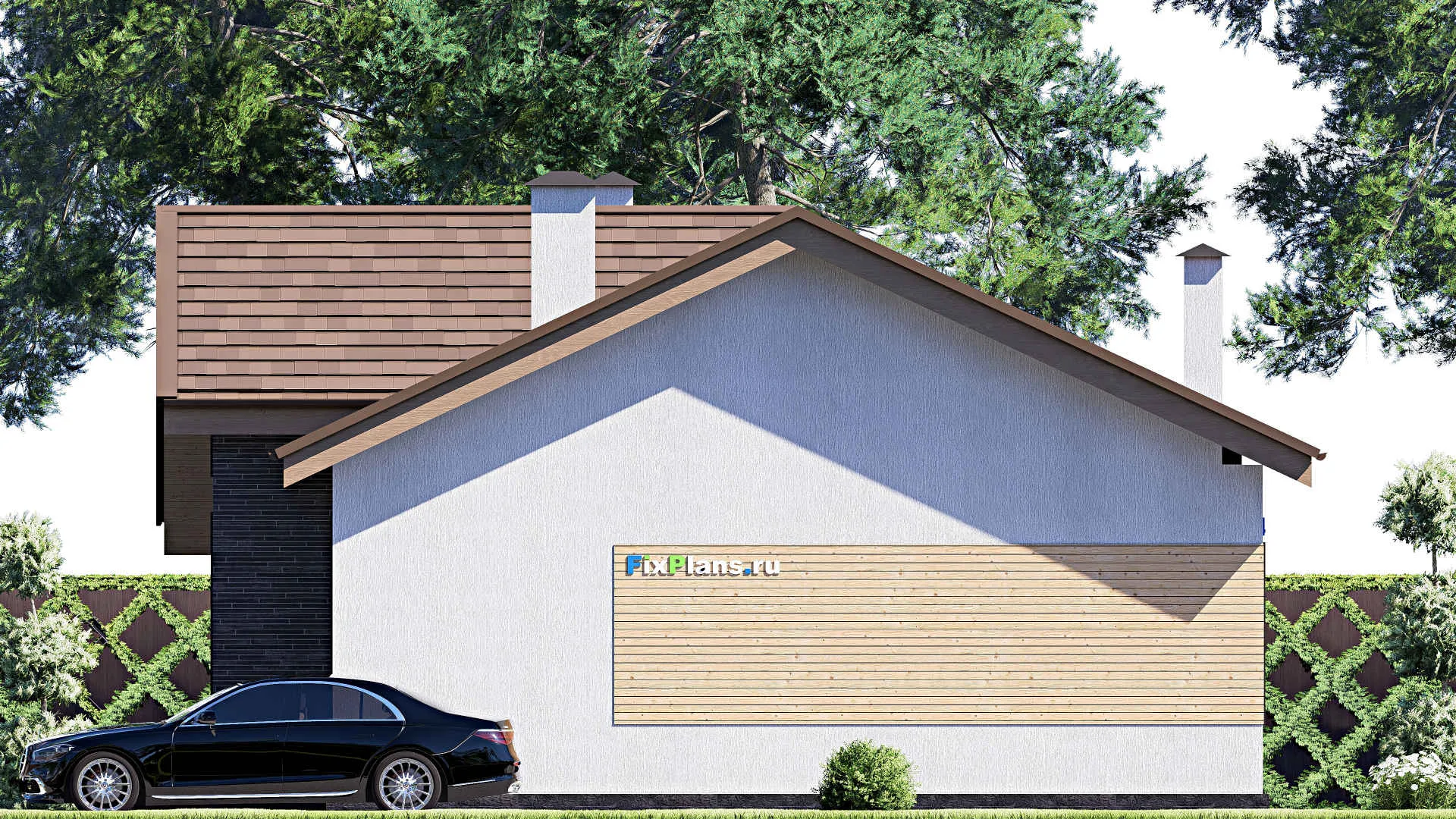 F-18638 - Проект одноэтажного дома 12 на 16, площадью 130 м² с 3 спальнями