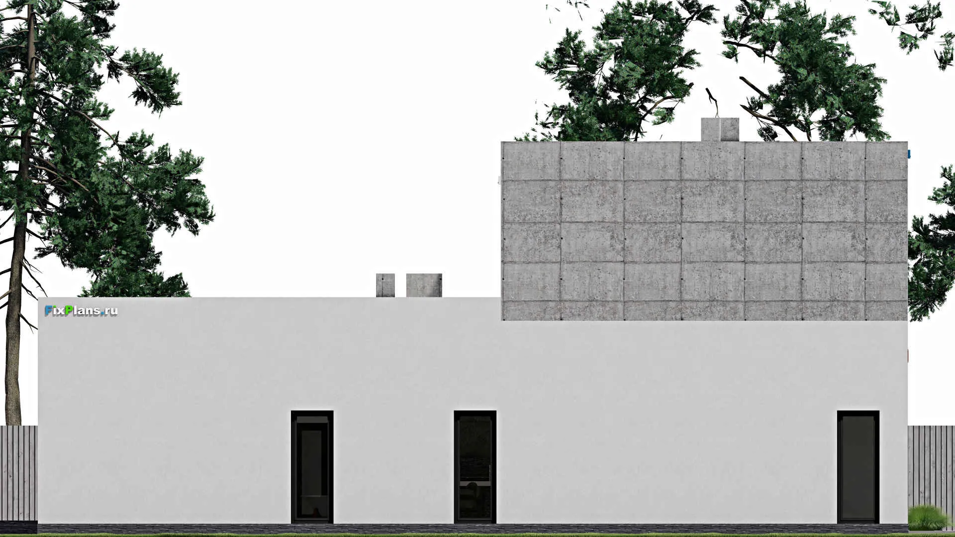 F-0359 - Планы двухэтажного дома 19 на 21, площадью 550 м² с террасой, балконом, баней, бассейном, спортзалом и 4 спальнями