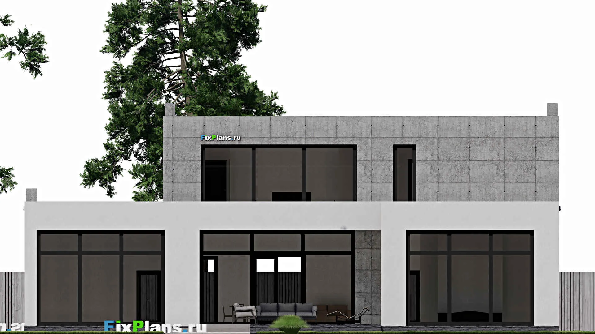 F-0359 - Планы двухэтажного дома 19 на 21, площадью 550 м² с террасой, балконом, баней, бассейном, спортзалом и 4 спальнями