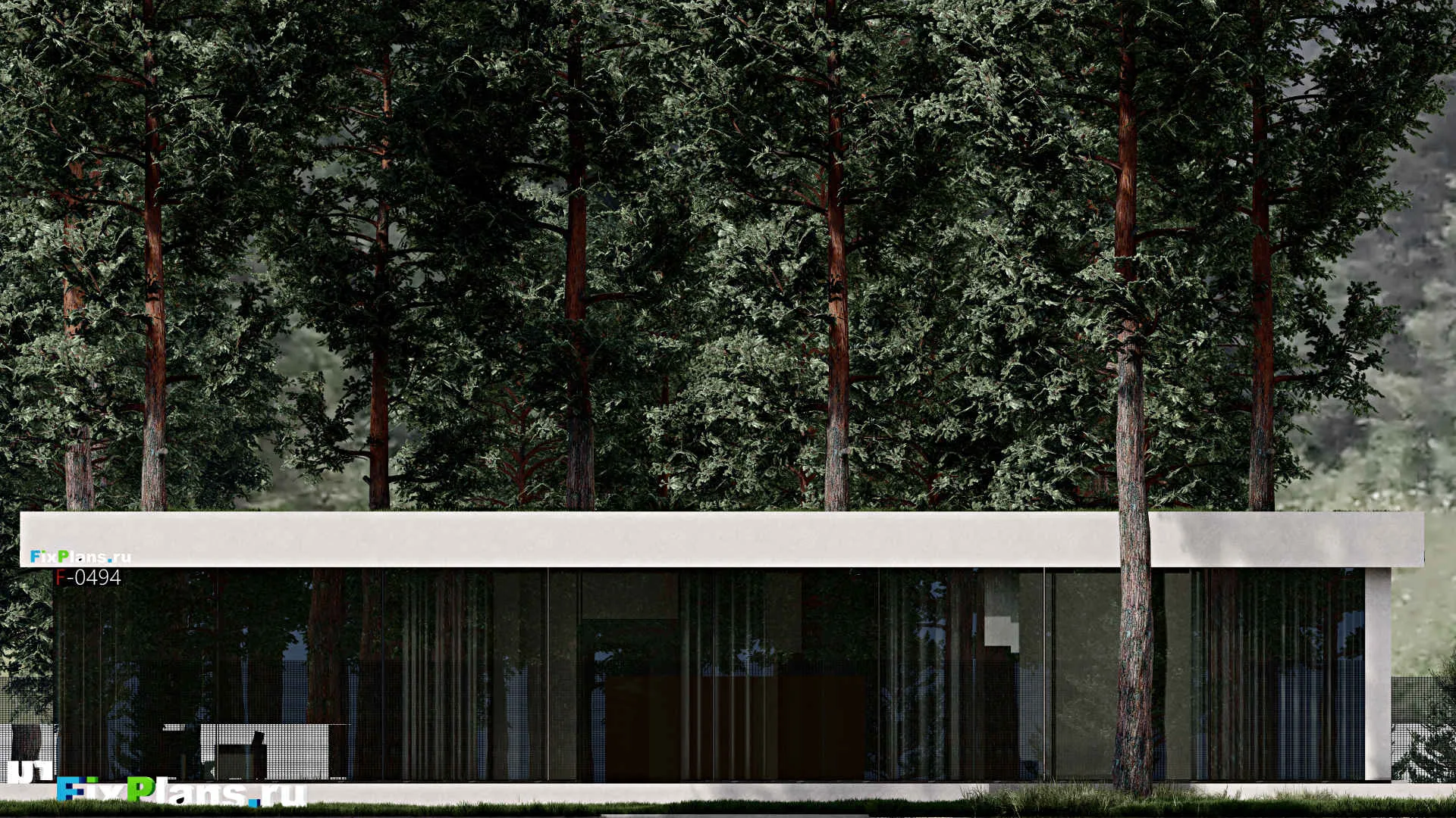 F-0494 - Проект одноэтажного дома 11 на 21, площадью 190 м² с 2 спальнями