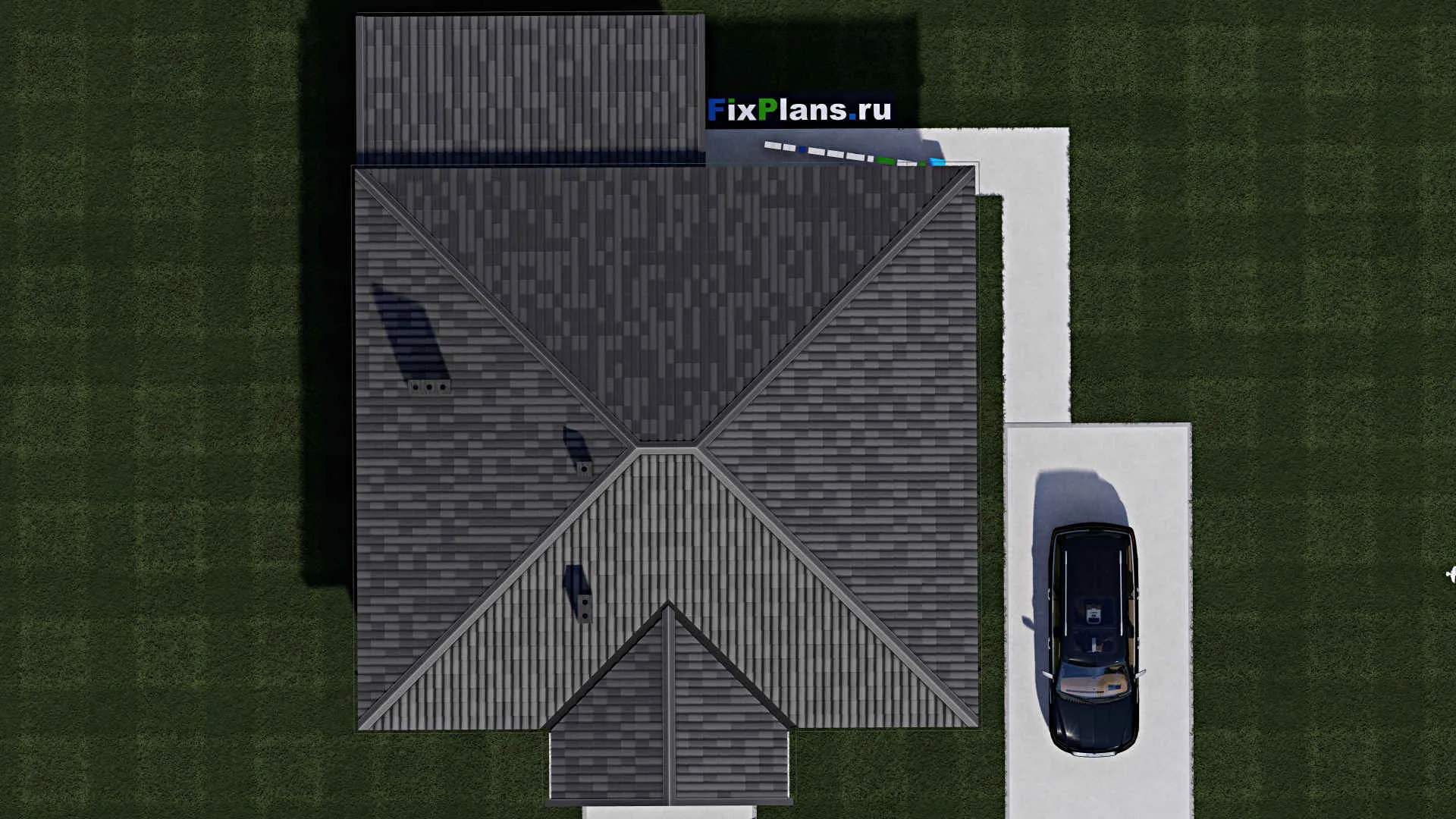 F-1349 - Проект одноэтажного дома 11 на 13, площадью 140 м² с террасой и 3 спальнями