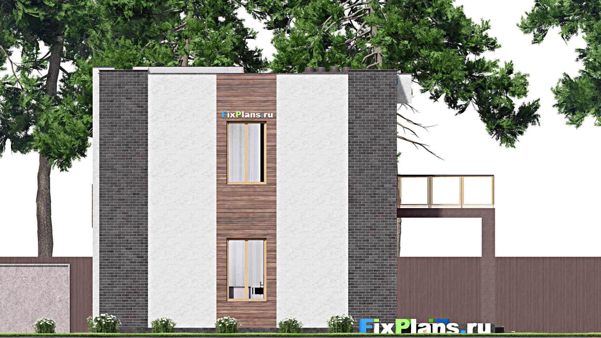 F-16154 - Проект двухэтажного дома 10 на 13, площадью 160 м² с террасой, балконом и 2 спальнями