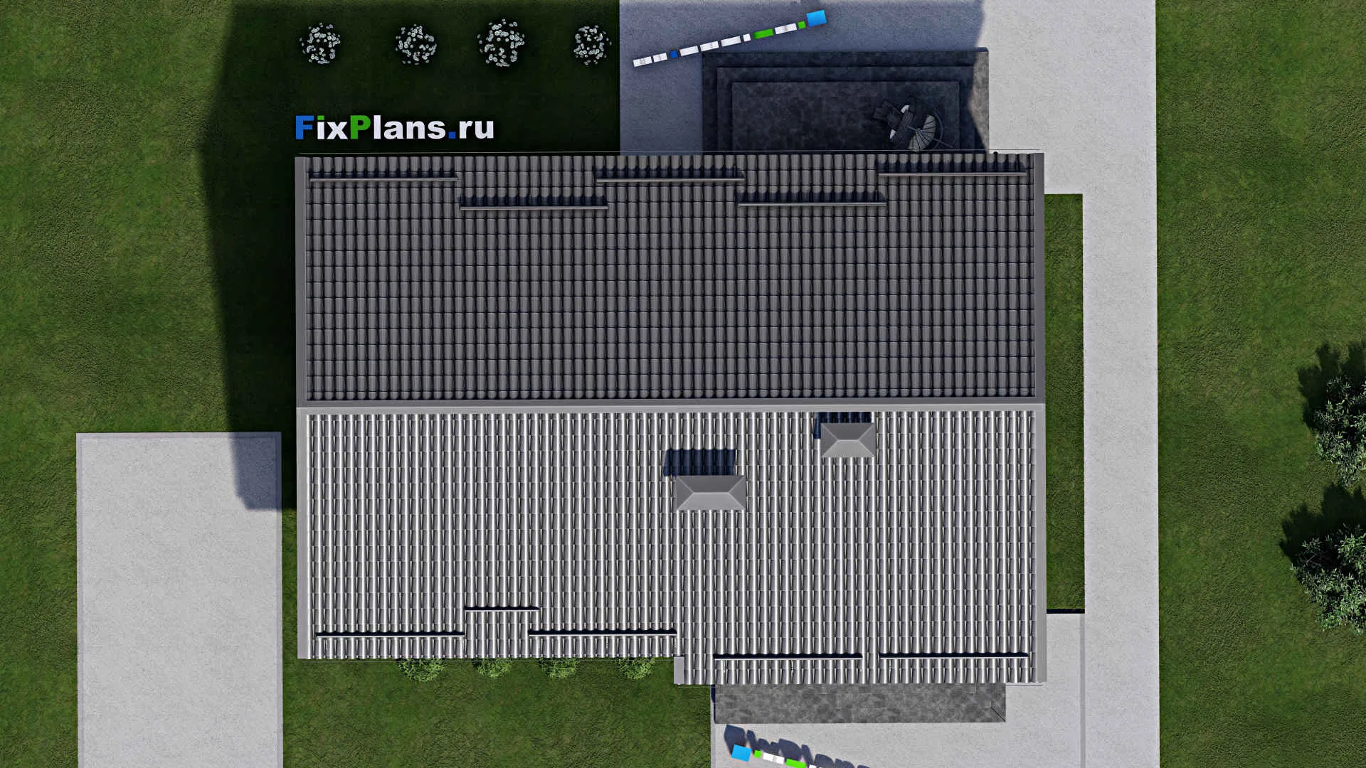F-3995 - Проект одноэтажного дома 9 на 14, площадью 110 м² с террасой и 3 спальнями