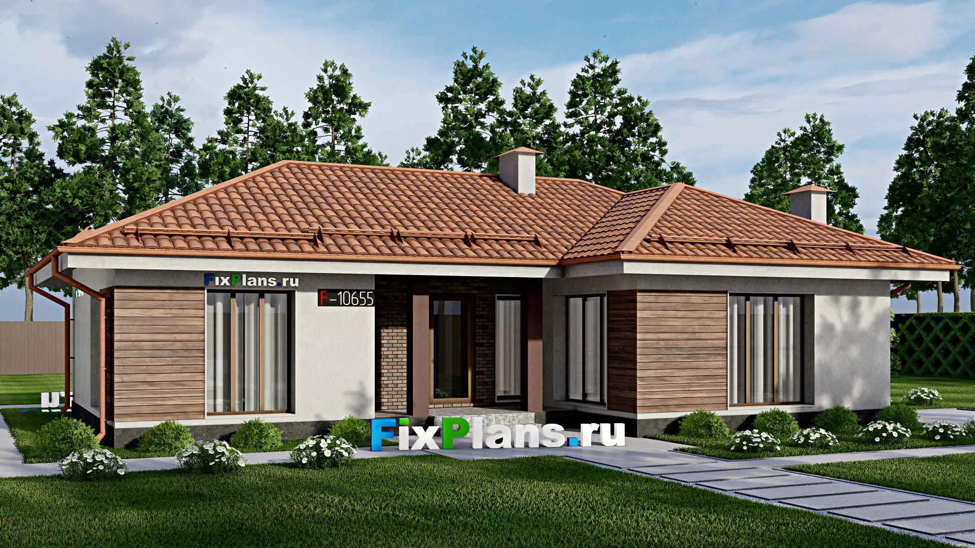 F-10655 - Проект бани 10 на 14, площадью 90 м² с санузлом