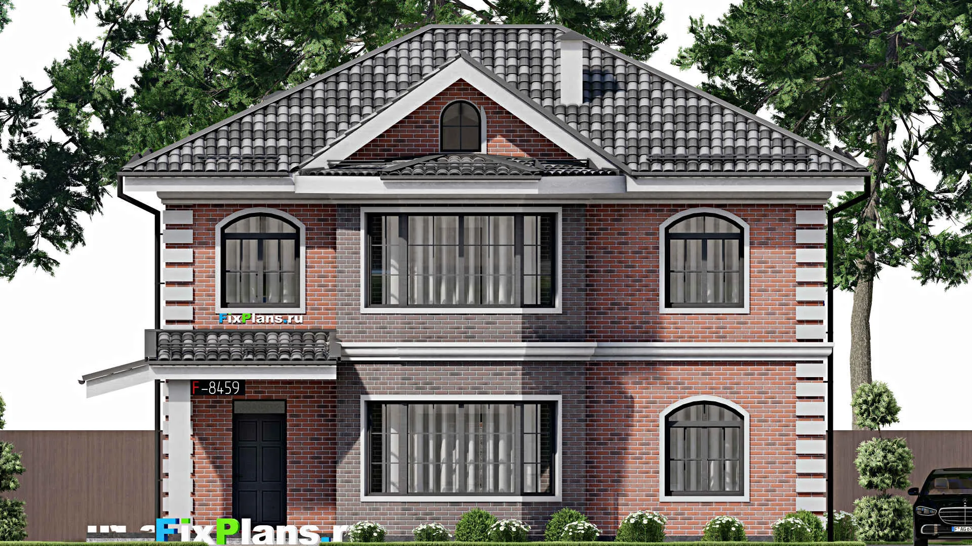 F-8459 - Проект двухэтажного дома 12 на 14, площадью 190 м² с 4 спальнями