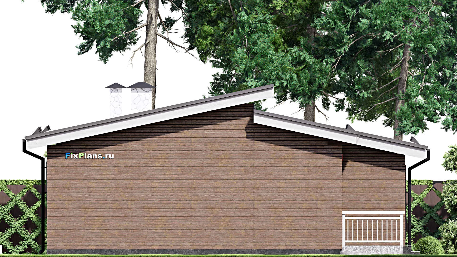 F-15065 - Проект бани 11 на 12, площадью 100 м² с комнатой отдыха, терассой и санузлом