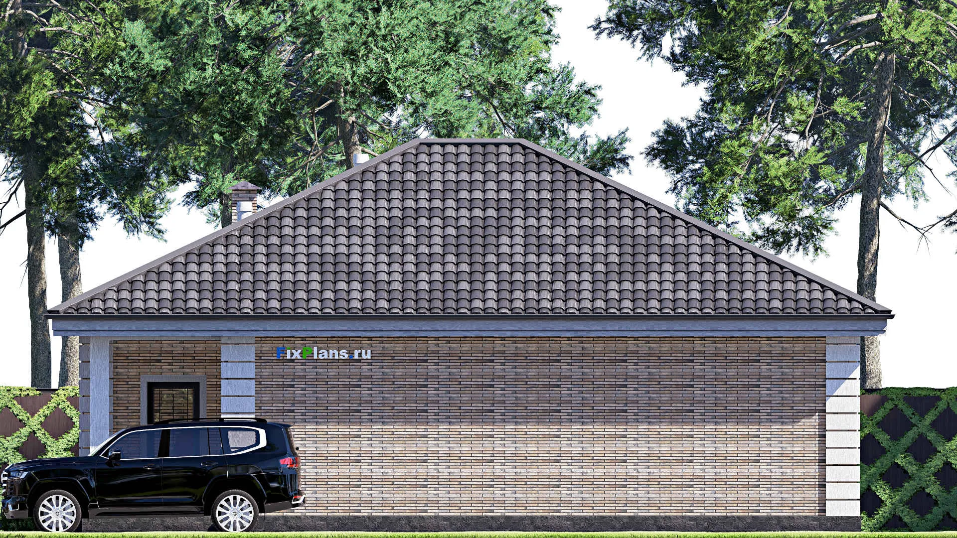 F-19646 - Проект одноэтажного дома 13 на 15, площадью 140 м² с 3 спальнями