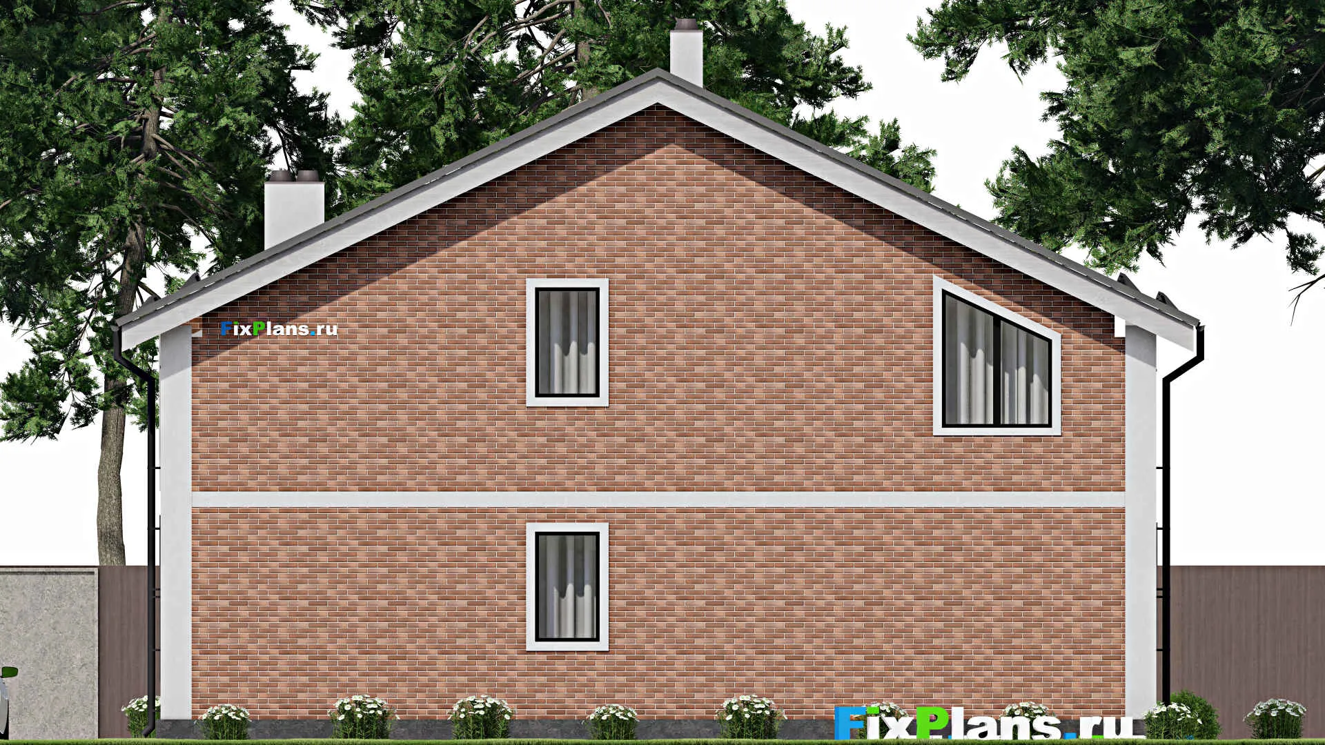 F-4292 - Проект дома с мансардой 11 на 14, площадью 180 м² с террасой и 5 спальнями