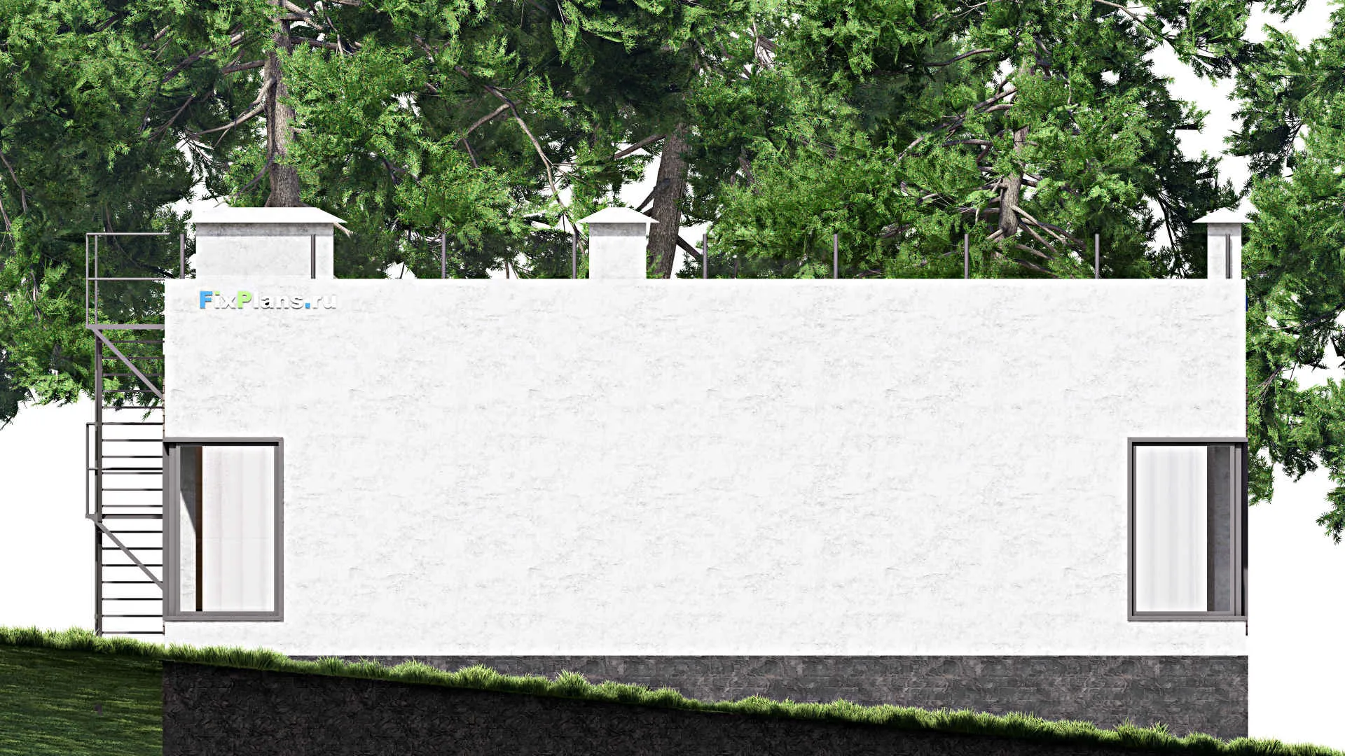 F-13265 - Проект одноэтажного дома 13 на 16, площадью 160 м² с террасой и 3 спальнями