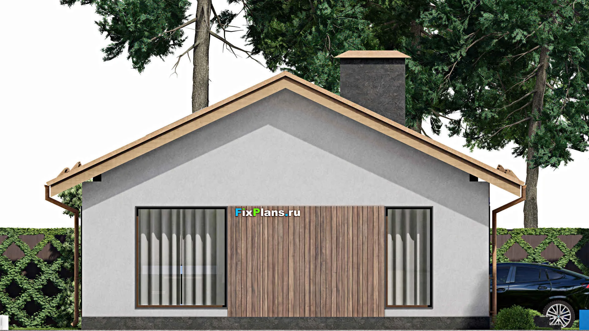 F-10970 - Проект одноэтажного дома 11 на 18, площадью 140 м² с 3 спальнями