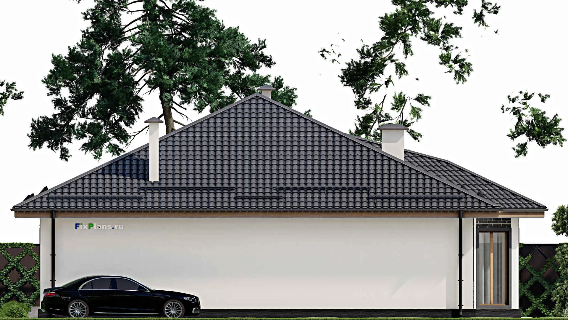 F-4094 - Проект одноэтажного дома 16 на 18, площадью 200 м² с 4 спальнями