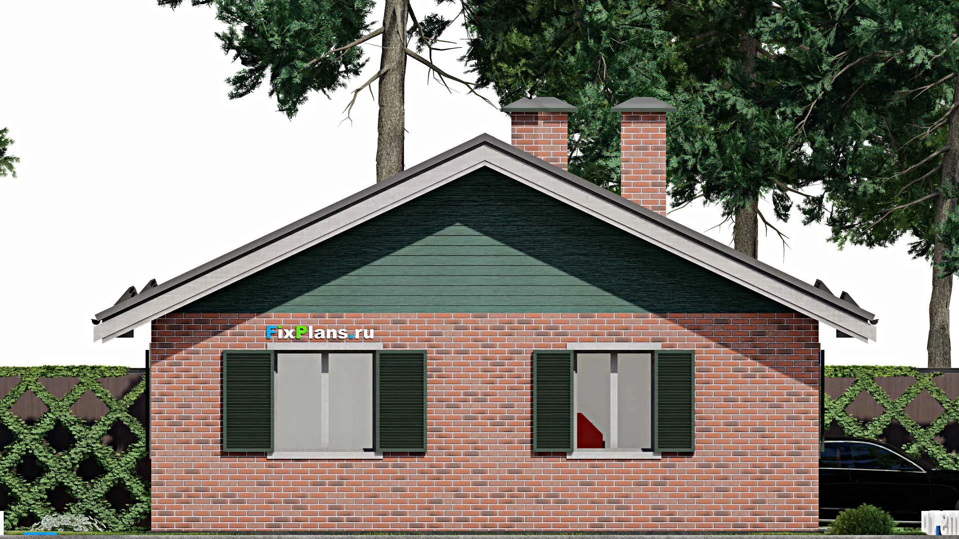 F-10529 - План одноэтажного дома 10 на 13, площадью 90 м² с 1 спальнями