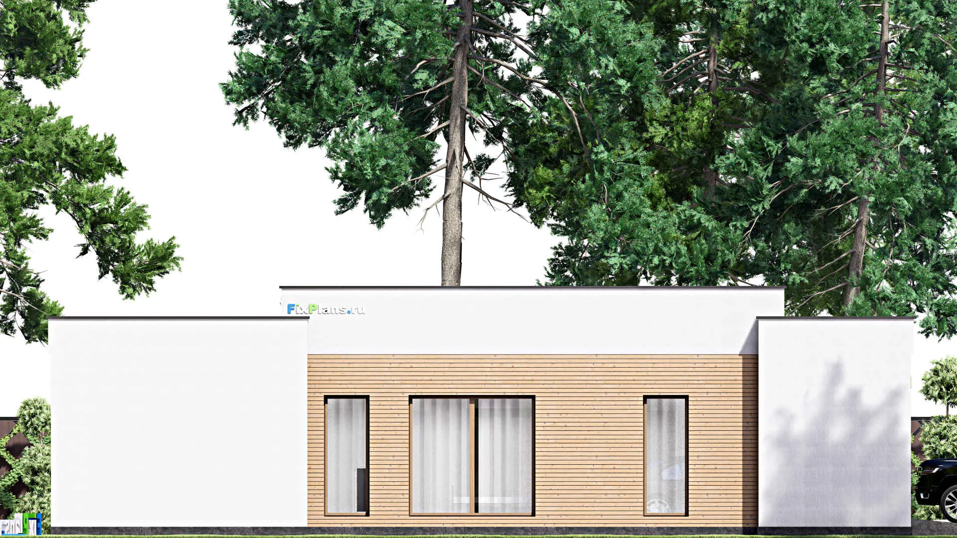 F-16523 - Проект одноэтажного дома 16 на 17, площадью 210 м² с 4 спальнями