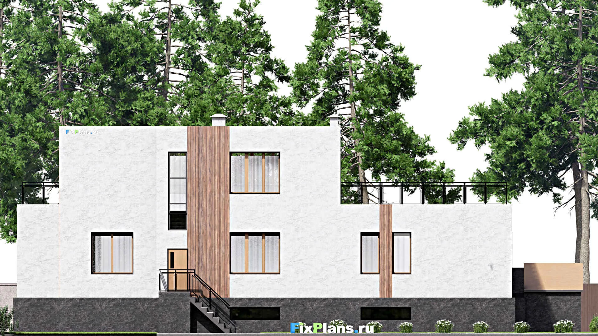 F-13355 - Проект двухэтажного дома 13 на 24, площадью 300 м² с 4 спальнями