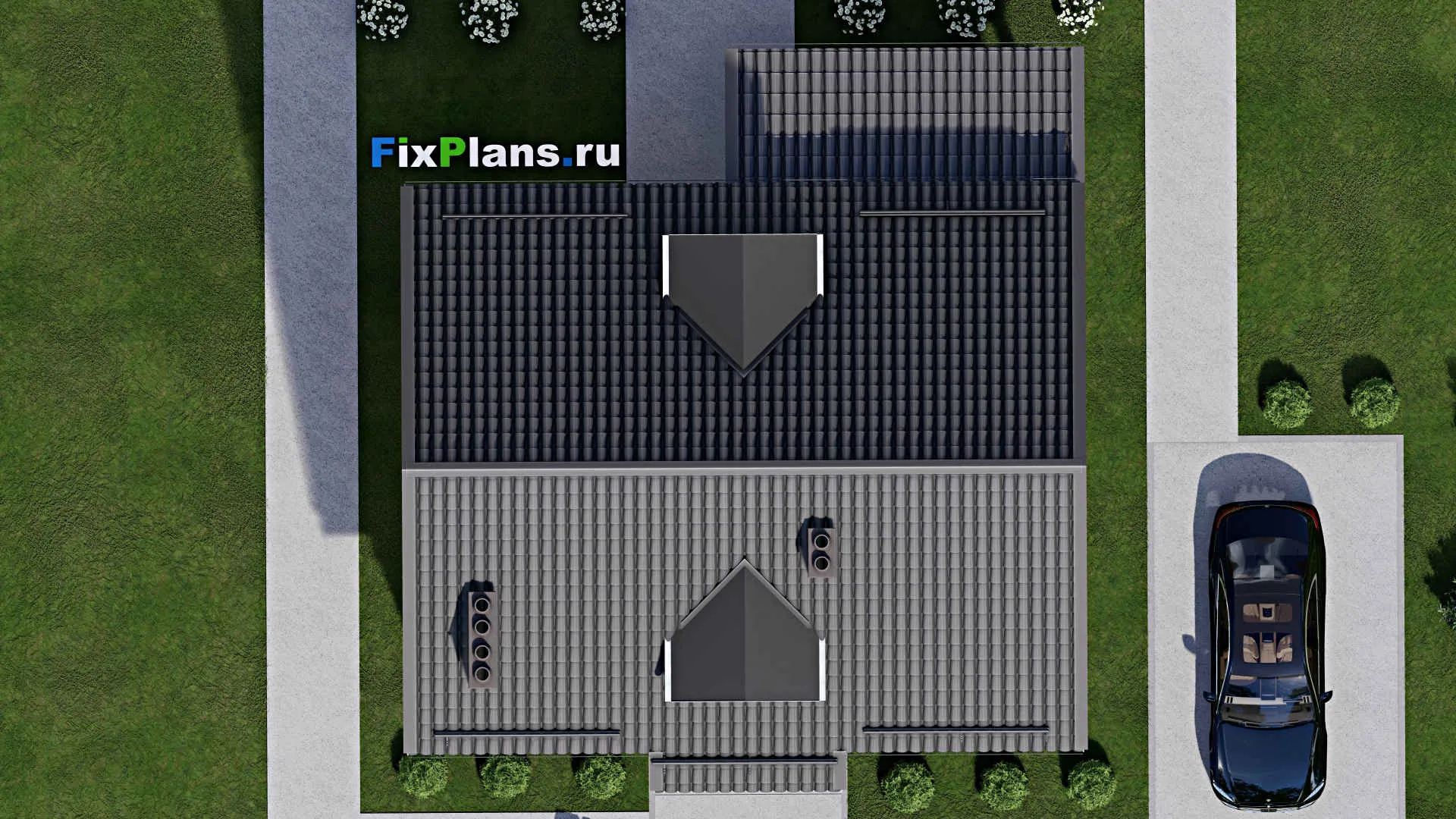 F-2609 - Проект дома с мансардой 9 на 10, площадью 130 м² с террасой и 3 спальнями